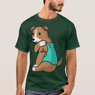 Camiseta Adoro vovó Tattoo Greyhound Vovó Cachorro
