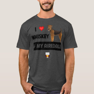 Camiseta Adoro Whiskey e meu Pai Airedale Terrier Mãe