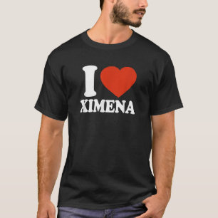 Camiseta Adoro Ximena I Heart Ximena Red Heart Namorados