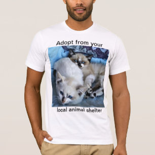 Camiseta Adotar a partir do seu abrigo local para animais