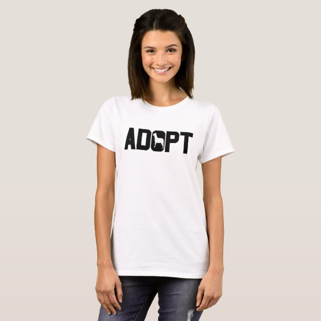 Camiseta Adotar animais de estimação (Frente Completa)