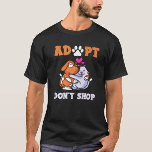 Camiseta Adotar Cachorro Gato Gato Gato De Cachorro Cachorr