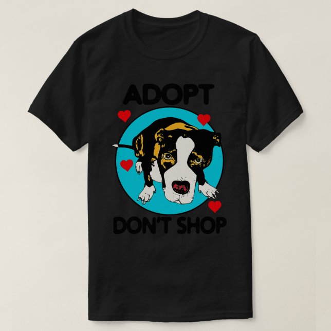 Camiseta Adotar Compro De Não-Cão Para Os Cachorros 1 (Frente do Design)
