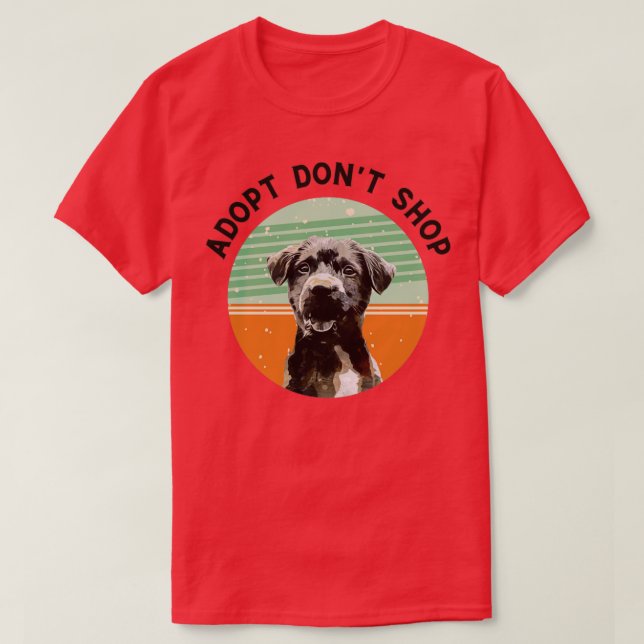 Camiseta Adotar Não Comprar Cachorros de Salvamento do Sobr (Frente do Design)