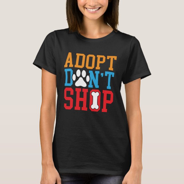 Camiseta Adotar Não Comprar Direitos Animais (Frente)