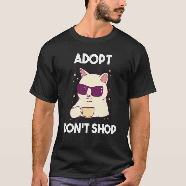 Camiseta Adotar não comprar Gatos 2 (Frente)