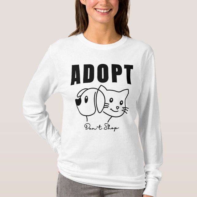 Camiseta Adotar Não Comprar - Proteção dos Animais e Adoção (Frente)