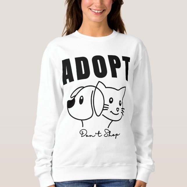 Camiseta Adotar Não Comprar - Proteção dos Animais e Adoção (Frente)