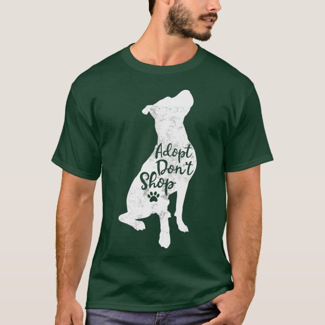 Camiseta Adotar Não Comprar Resgate Pitbull Cachorro Raça M (Frente)