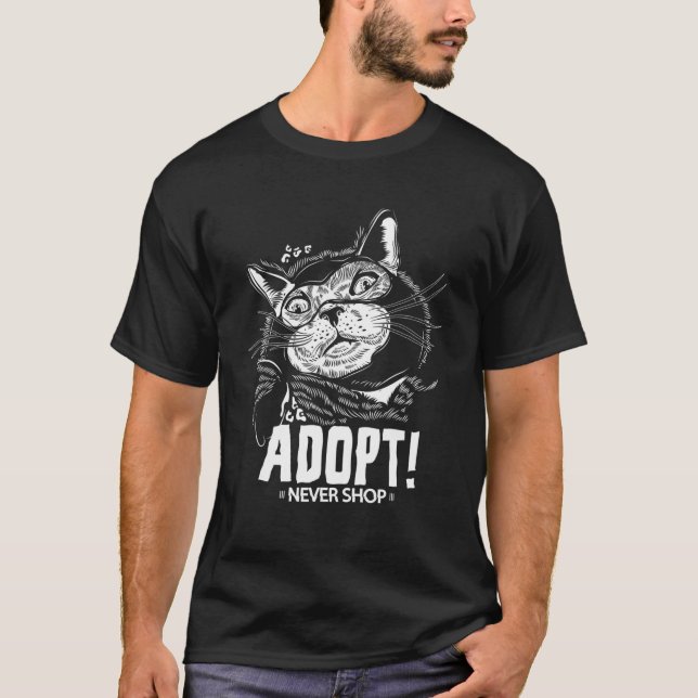 Camiseta Adotar Nunca Comprar Gato (Frente)