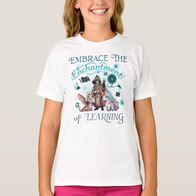 Camiseta Adotar O Encantamento Da Aprendizagem (Frente)