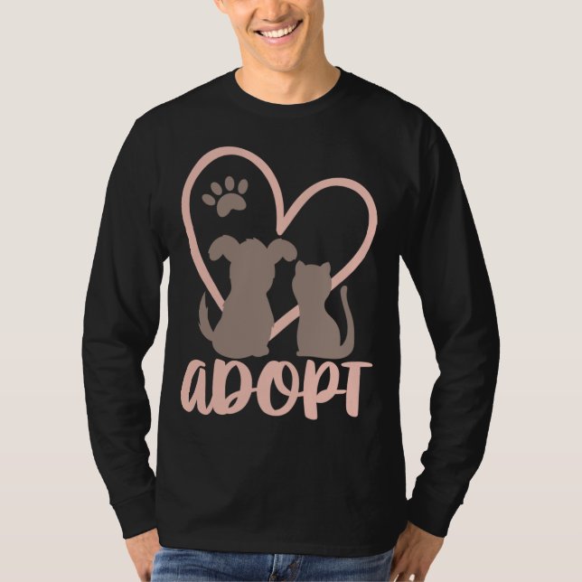 Camiseta Adotar Salvamento do Proprietário de Animais de Co (Frente)