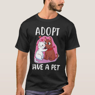 Camiseta Adotar Salvar Um Gato De Animais De Companhia E Um