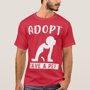 Camiseta Adotar salvar um gato de estimação e um cão salvad
