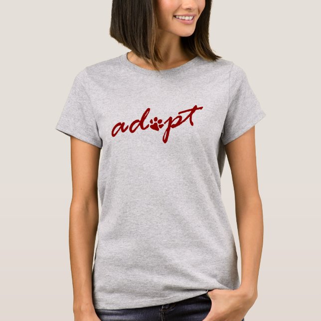 Camiseta Adotar Script de Paw (Frente)
