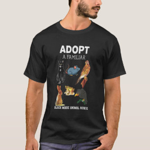 Camiseta Adotar um animal de magia negra familiar que resga