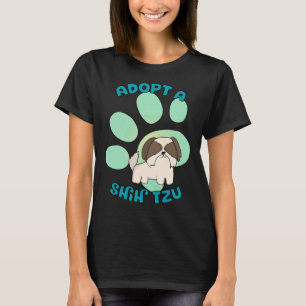 Camiseta Adotar Um Cão De Salvamento De Cuta Shih Tzu
