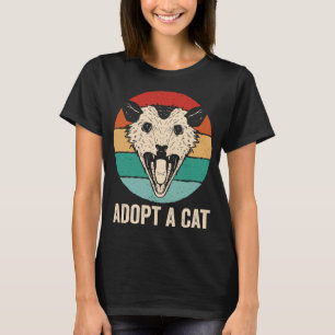 Camiseta Adotar Um Gato Engraçado Possum