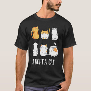 Camiseta Adotar Um Gato Feliz Adotar Res De Adoção De Gatin