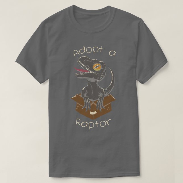 Camiseta Adotar um Raptor (Frente do Design)