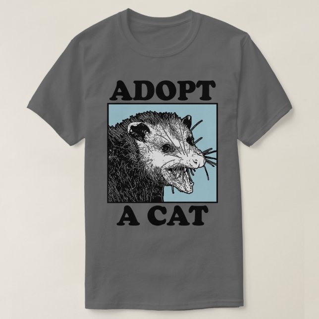 Camiseta Adotar Uma Capa De Gato Longa (Frente do Design)