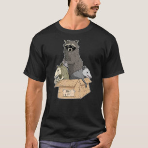 Camiseta Adotar Uma Rua Gato Engraçado Ogambm Raccoon Skunk