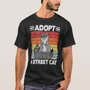 Camiseta Adotar Uma Rua Gato Engraçado Raccoon