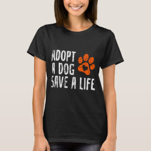 Camiseta Adote Cachorro Retro Salve Vida Resgate de Animais