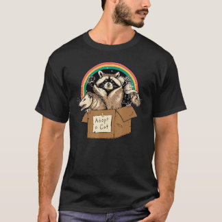 Camiseta Adote Gatos Proibidos Na Caixa Guaxinim Gambás Pos