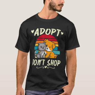 Camiseta Adote Não Compre Animais Cachorro Gato Adoção Pet