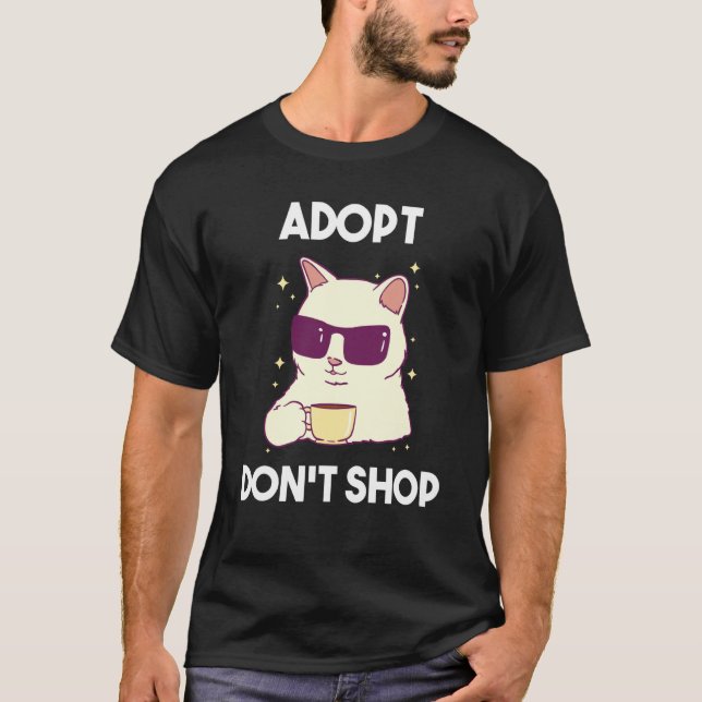 Camiseta Adote não compre Gatos  2 (Frente)