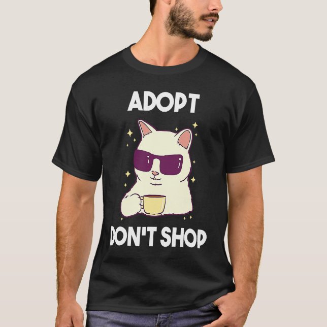 Camiseta Adote não compre Gatos  2 (Frente)