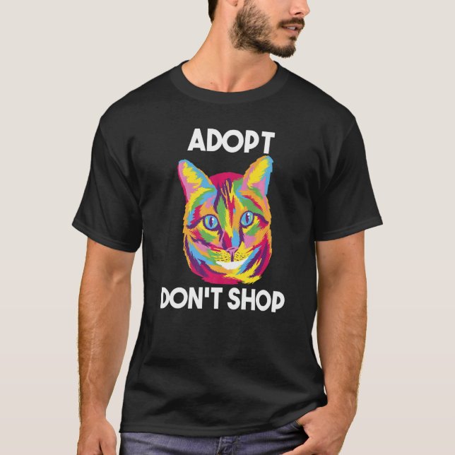 Camiseta Adote não compre  Gatos Premium 1 (Frente)
