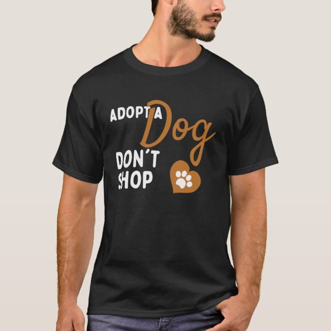 Camiseta Adote Não Compre Resgate de Cães Adote um Cão Anim (Frente)