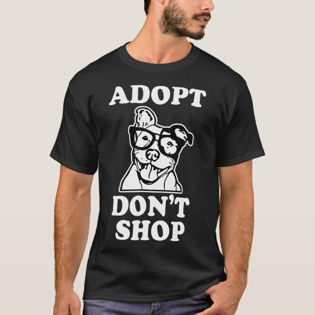 Camiseta Adote Não Compre Resgate de Cães Pitbull Adoção No (Frente)
