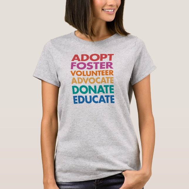 Camiseta Adote o advogado voluntário adoptivo doam educam o (Frente)