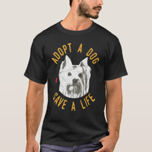 Camiseta Adote Um Cachorro Salvar Um Salvamento De Vida Yor