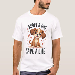 Camiseta Adote Um Cachorro Salve Uma Vida Vintage Fofinho R