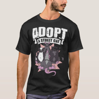 Camiseta Adote Um Gato De Rua Gato De Rua Lixo Animal Possu