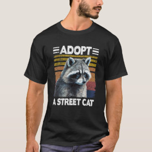 Camiseta Adote Um Gato De Rua Guaxinim Aquarela