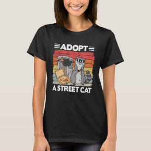 Camiseta Adote um Gato de Rua Lixeira Panda de Pizza R