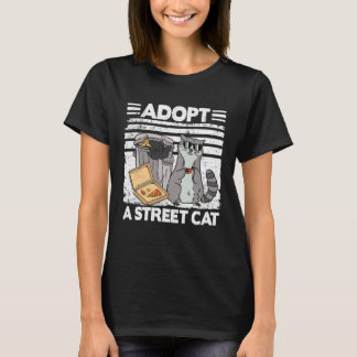 Camiseta Adote Um Gato De Rua Lixo Panda Pizza Guaxinim