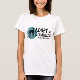 Camiseta Adote um logotipo do cão do galgo
