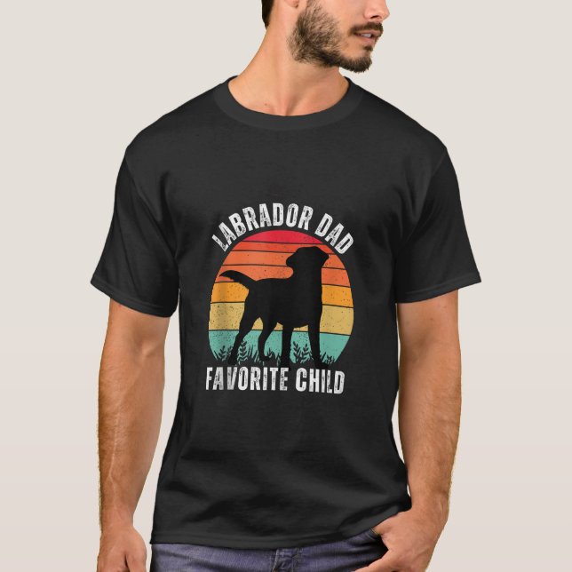 Camiseta Adul. Preto Engraçado Detector de Comida Labrador  (Frente)