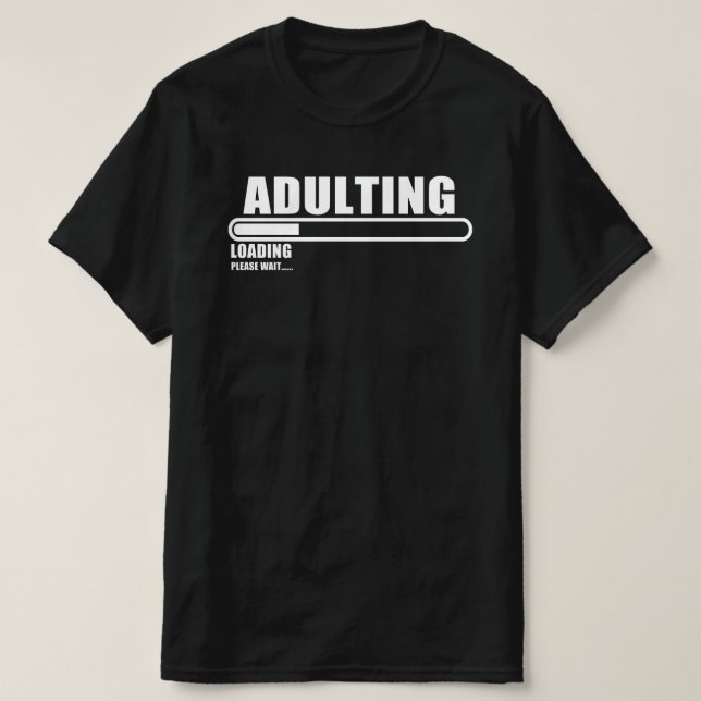 Camiseta adulando carregamento, aguarde (Frente do Design)