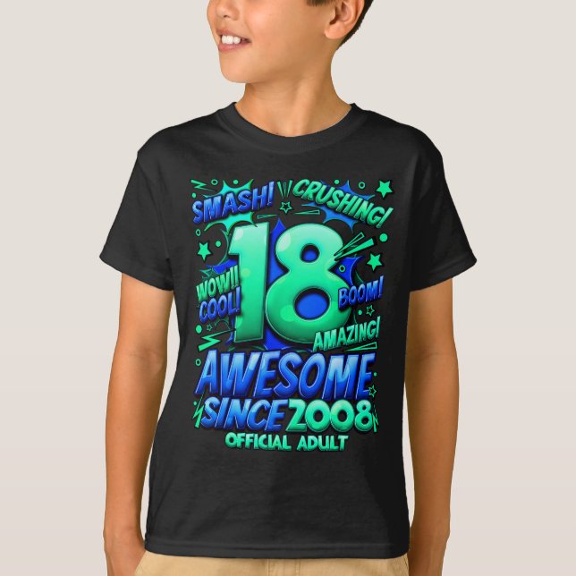 Camiseta Adult 18 Year Old For Boys 18th Birthday Boy  (Frente)