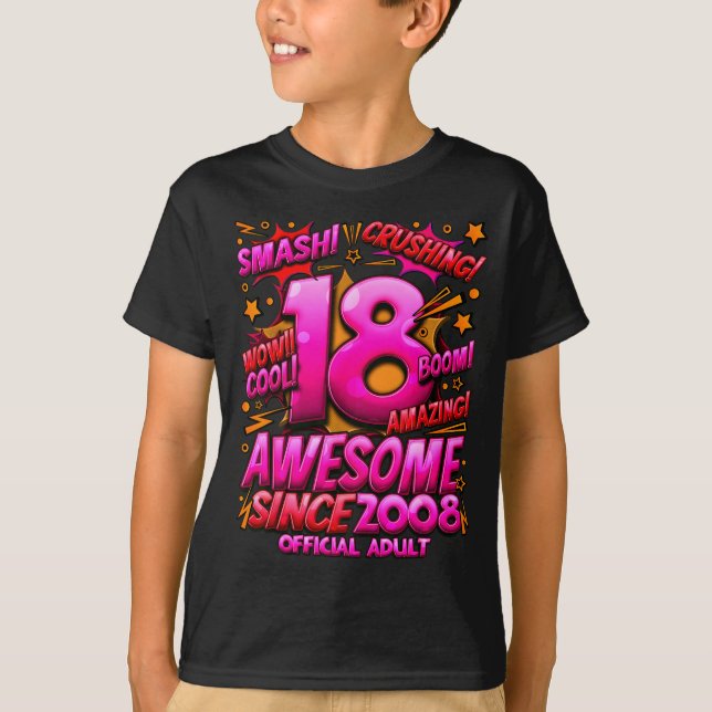 Camiseta Adult 18 Year Old For Boys 18th Birthday Boy  (Frente)