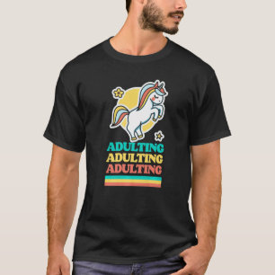 Camiseta Adultando um branco e irônico Unicórnio retrô-arco