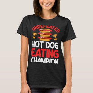 Camiseta Adulto Cachorro Quente Campeão Comedor Inibidor Nã