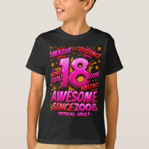 Camiseta Adulto de 18 anos para meninos aniversário de 18 a